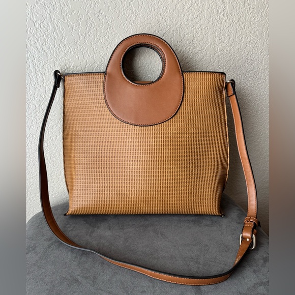 Moda Luxe Handbags - Moda Luxe Brown and Tan Bag with Strap